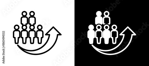 Population Growth whiteblack icon