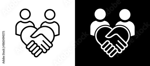 Relationship whiteblack icon