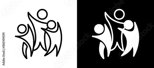 Family Ties whiteblack icon