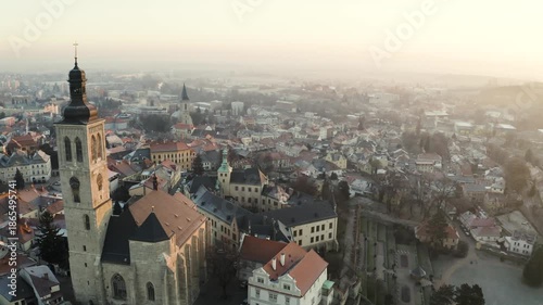 4k Aerial Drone View of Kutna Hora at Sunrise, 4K.  Czech Republic