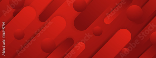 Abstract red design with slanted lines and circles with shadows. Suitable for backgrounds, posters, digital artwork, and music album covers