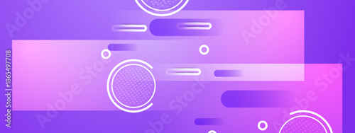 Background in purple and pink with circles, dashes, and white outlines. Perfect for vibrant and playful design projects needing a modern touch