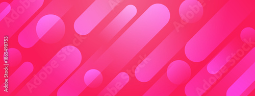 Pink background with rounded rectangles and circles in modern design, suitable for web banners, social media posts, and graphic designs