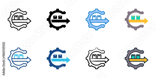 Output rate icon set multiple style collection. Editable stroke 
