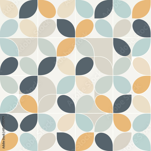 Abstract Geometric Pattern Seamless Background - Mid Century Modern Design
