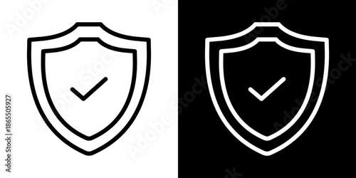 Protection Icon Of Line Black And White Style Vector Illustration
