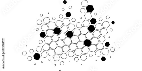 simple abstract black color geometric hexagon honeycomb pattern a white background with a black and white pattern