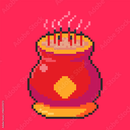 Pixel Art Chinese New Year Incense Game Asset