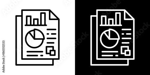 Reporting Icon Of Line Black And White Style Vector Illustration
