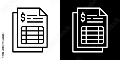 Statment Icon Of Line Black And White Style Vector Illustration
