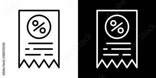 Tax Icon Of Line Black And White Style Vector Illustration
