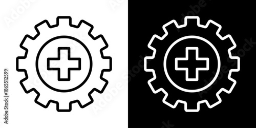 Safety First Icon Of Line Black And White Style Vector Illustration
