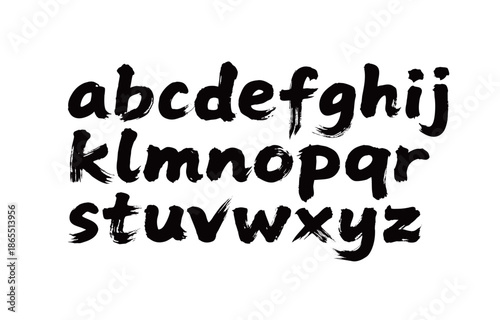 26个大写字母矢量书法手写毛笔字
