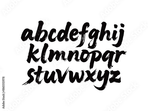 26个大写字母矢量书法手写毛笔字
