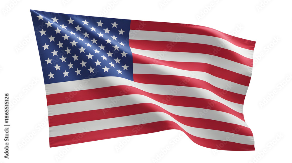 Obraz premium Waving American flag on black background symbolizing freedom and patriotism