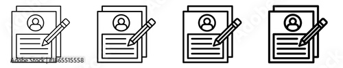 Cv Document  Icon Set Different Style Collection