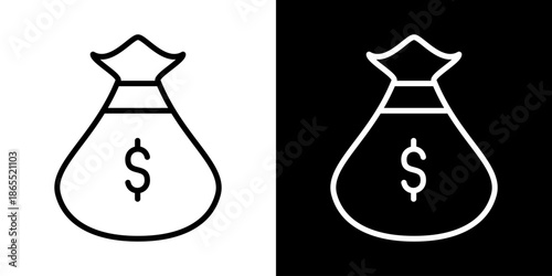 Capital Icon Of Line Black And White Style Vector Illustration

