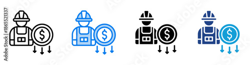 Reduce Cost icon set multiple style collection