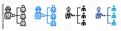 Contractor icon set multiple style collection