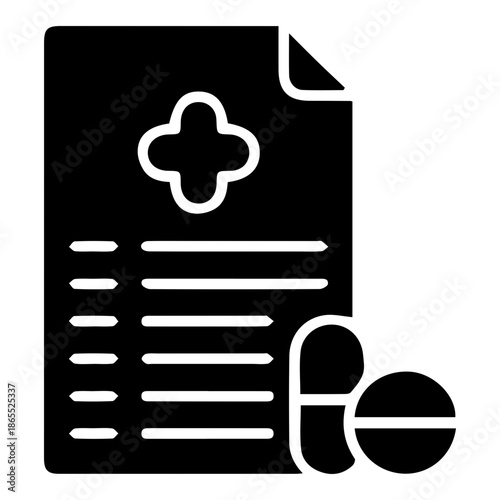 Medical document with pills