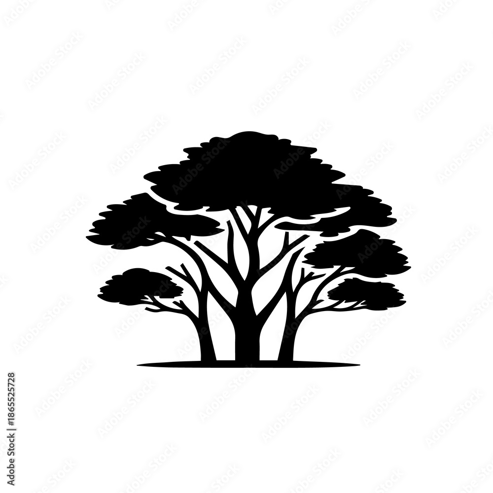 Fototapeta premium Minimal Tree Illustration Vector – Nature, Eco, Forest Concept