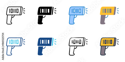 Barcode icon set multiple style collection. Editable stroke 
