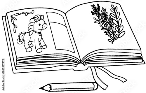 말인형 그림책 라인아트