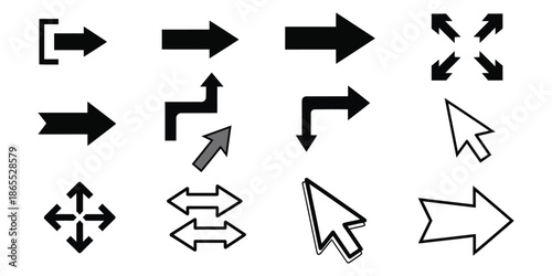 Collection of various arrow icons and cursors