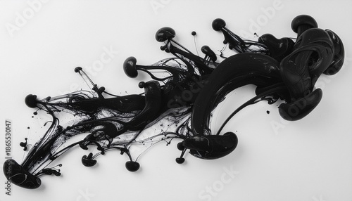 Ink blot texture with asymmetrical artistic shapes