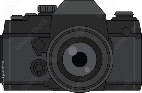 Retro SLR Camera Front View