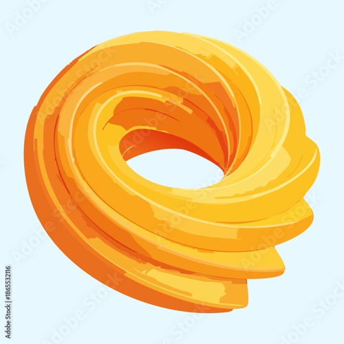 spiral golden yellow swirl ring for abstract energy portal or magic spell effect in fantasy mobile game