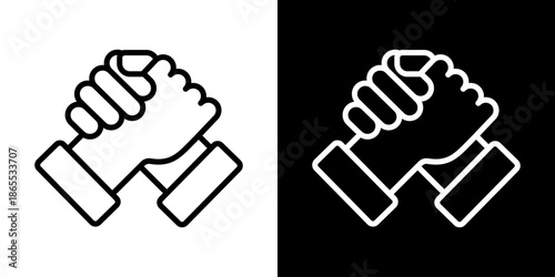 Trust Icon Of Line Black And White Style Vector Illustration
