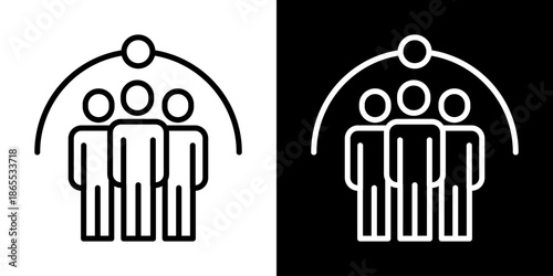 Belonging Icon Of Line Black And White Style Vector Illustration
