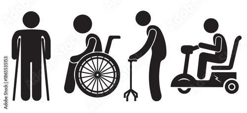 disabled person vector icon