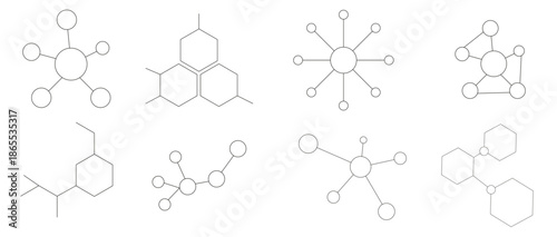 hub networks connections system symbol line icon molecule 