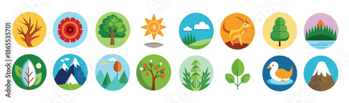 nature icon set collection illustration