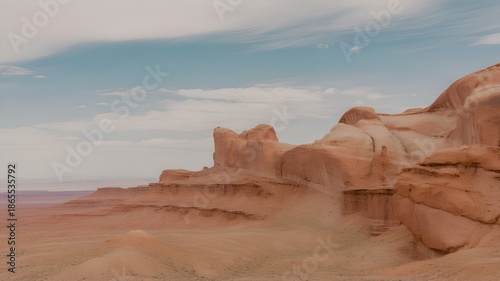 Wide Travel Landscape with Dramatic Natural Rock Formations and Sense of Exploration