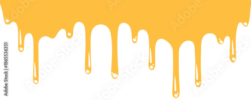 yellow Dripping Liquid Silhouette on White. vector Eps 10