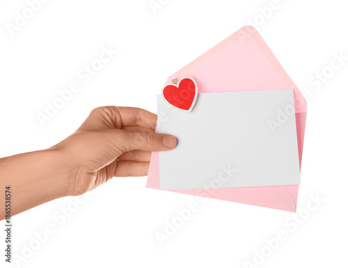 Female hand with pink envel...