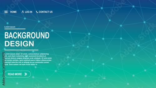 Abstract technology network background with connected nodes and gradient mesh