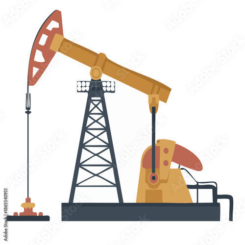 Oil Pumpjack Extracting Crude Oil from Well, Industrial Beam Pump for Petroleum Production