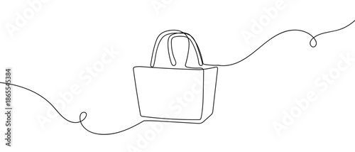 A single, continuous artistic line for a storage basket. line art Vector drawing style on a transparent background Editable stroke.