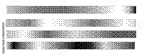 bitmap gradient border set black dotted halftone header