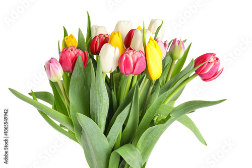 Colorful bouquet of pink ye...