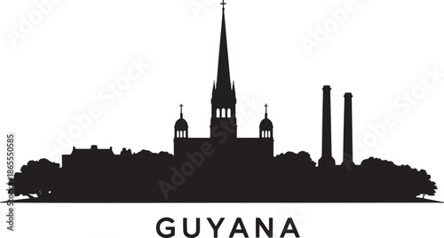 Guyana capital city skyline silhouette famous landmarks iconic buildings national monument skyline