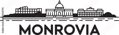 Monrovia liberia skyline silhouette vector illustration capital city landmark architecture art