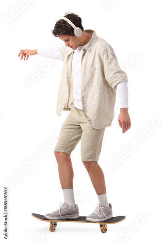 Handsome young man in headp...