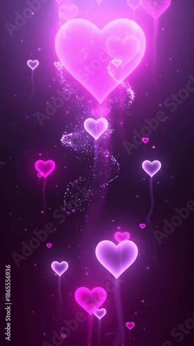 Vibrant Pink and Purple Heart Patterns for Romantic Decorations and Design