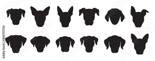 black and white dog head silhouettes