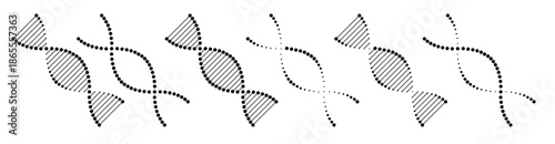 dna icon set genetic helix and molecule symbols collection